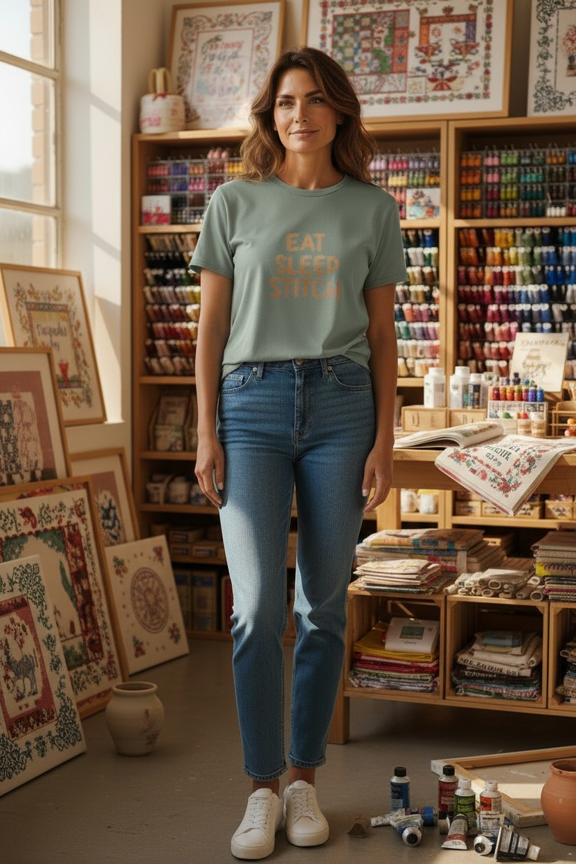 Cross stitching Tops