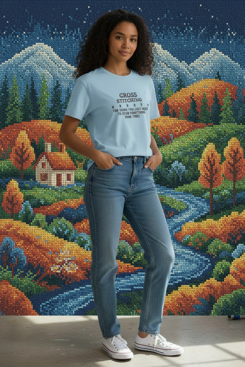 Cross stitching Tops